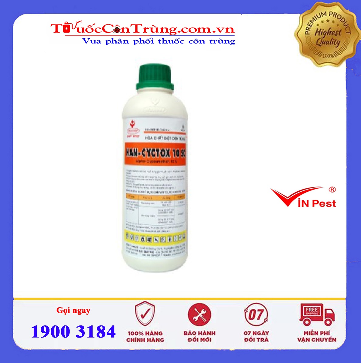 Han Cyctox 10SC là thuốc diệt côn trùng có tác dụng loại trừ muỗi, ruồi, gián, bọ chét