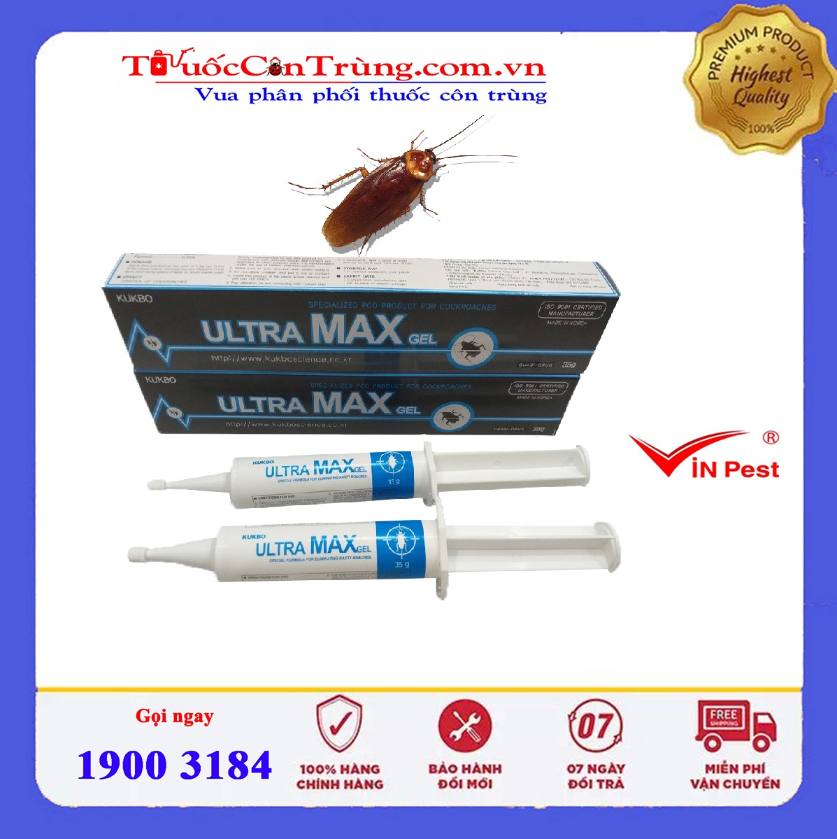 Ultra max Gel Ultra max Gel- Thuốc diệt gián hiệu quả, tiện lời từ Hàn Quốc